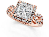 Rose gold Princess Cut Halo Diamond Infinity Band with Four-Prong Setting_7