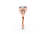 Rose gold Princess Cut Halo Diamond Infinity Band with Four-Prong Setting_8