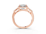 Rose gold Princess Cut Halo Diamond Infinity Band with Four-Prong Setting_9