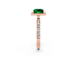 Rose gold Princess Cut Halo Diamond Pave Band with Prong Setting_2