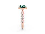 Rose gold Princess Cut Halo Diamond Pave Band with Prong Setting_2