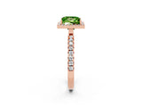 Rose gold Princess Cut Halo Diamond Pave Band with Prong Setting_2