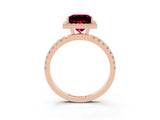 Rose gold Princess Cut Halo Diamond Pave Band with Prong Setting_3