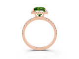 Rose gold Princess Cut Halo Diamond Pave Band with Prong Setting_3