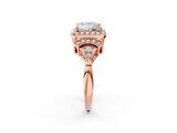 Rose gold Princess Cut Halo Diamond Split Shank Engagement Ring with Four-Prong Setting_11