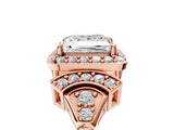 Rose gold Princess Cut Halo Diamond Split Shank Engagement Ring with Four-Prong Setting_14
