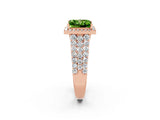 Rose gold Princess Cut Halo Pavé Diamond Engagement Ring with Split Shank and Four-Prong Setting_2