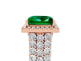 Rose gold Princess Cut Halo Pavé Diamond Engagement Ring with Split Shank and Four-Prong Setting_5