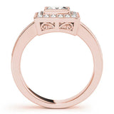 Rose gold Princess Cut Halo Pavé Diamond Ring 2