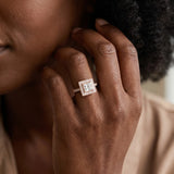Rose gold Princess Cut Halo Pavé Diamond Ring_15