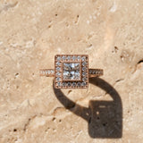 Rose gold Princess Cut Halo Pavé Diamond Ring_16