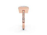 Rose gold Princess Cut Halo Pavé Diamond Ring_16