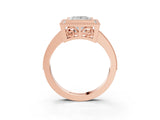 Rose gold Princess Cut Halo Pavé Diamond Ring_17