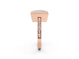 Rose gold Princess Cut Halo Pavé Diamond Ring_64