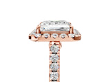 Rose gold Princess Cut Halo Pave Diamond Engagement Ring with Four-Prong Setting_8