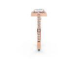 Rose gold Princess Cut Halo Pave Split Shank Prong Setting Ring_33