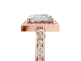Rose gold Princess Cut Halo Pave Split Shank Prong Setting Ring_36