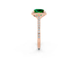 Rose gold Princess Cut Halo Round Diamond Pavé Band with Four-Prong Setting_2