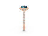 Rose gold Princess Cut Halo Round Diamond Pavé Band with Four-Prong Setting_2