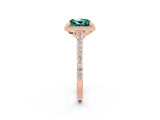 Rose gold Princess Cut Halo Round Diamond Pavé Band with Four-Prong Setting_2