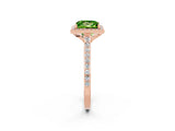 Rose gold Princess Cut Halo Round Diamond Pavé Band with Four-Prong Setting_2