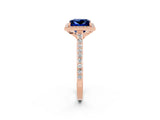 Rose gold Princess Cut Halo Round Diamond Pavé Band with Four-Prong Setting_2