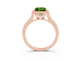 Rose gold Princess Cut Halo Round Diamond Pavé Band with Four-Prong Setting_3