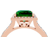 Rose gold Princess Cut Halo Round Diamond Pavé Band with Four-Prong Setting_4