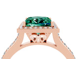 Rose gold Princess Cut Halo Round Diamond Pavé Band with Four-Prong Setting_4