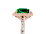 Rose gold Princess Cut Halo Round Diamond Pavé Band with Four-Prong Setting_5