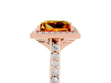 Rose gold Princess Cut Halo Round Diamond Pavé Band with Four-Prong Setting_5