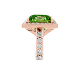 Rose gold Princess Cut Halo Round Diamond Pavé Band with Four-Prong Setting_5