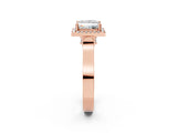 Rose gold Princess Cut Halo Round Diamond Twist Band with Four-Prong Setting_17