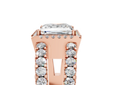 Rose gold Princess Cut Halo Split Shank Diamond Ring with Four-Prong Setting_66