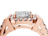 Rose gold Princess Cut Halo Split Shank Prong Set Ring_7