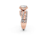 Rose gold Princess Cut Halo Split Shank Prong Setting Ring_22
