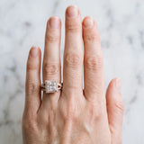 Rose gold Princess Cut Halo Split Shank Prong Setting Ring_87