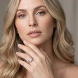 Rose gold Princess Cut Halo Split Shank Prong Setting Ring_88