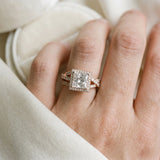 Rose gold Princess Cut Halo Split Shank Prong Setting Ring_90