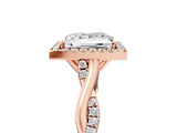 Rose gold Princess Cut Halo Twist Band with Four-Prong Setting_20