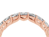 Rose gold Princess Cut Moissanite Channel-Set Eternity Band with Prong Setting_10
