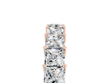 Rose gold Princess Cut Moissanite Channel-Set Eternity Band with Prong Setting_11