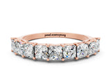 Rose gold Princess Cut Moissanite Channel-Set Eternity Band with Prong Setting_6