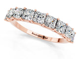 Rose gold Princess Cut Moissanite Channel-Set Eternity Band with Prong Setting_7