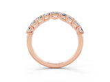 Rose gold Princess Cut Moissanite Channel-Set Eternity Band with Prong Setting_9