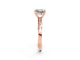 Rose gold Princess Cut Moissanite Engagement Ring with Side Stone Accents and Four-Prong Setting_41