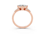 Rose gold Princess Cut Moissanite Ring with Side Stones and Four-Prong Setting_39