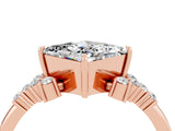 Rose gold Princess Cut Moissanite Ring with Side Stones and Four-Prong Setting_40