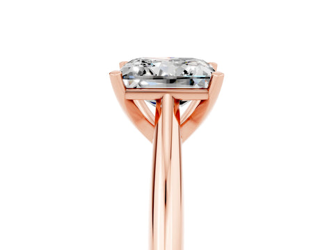 Rose gold Princess Cut Moissanite Solitaire Engagement Ring with Cathedral Setting and Four-Prong Mount_17