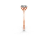Rose gold Princess Cut Moissanite Solitaire Engagement Ring with Cathedral Setting and Four-Prong Mount_20